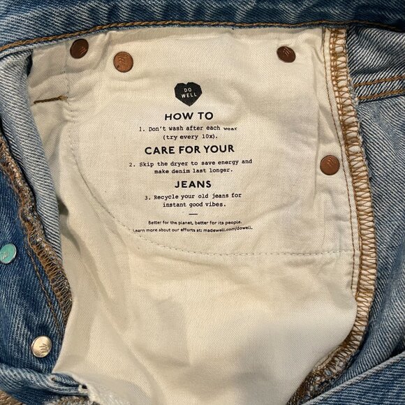 Madewell Relaxed Denim Shorts in Homecrest Wash: Ripped Edition, Size 25 - Picture 11 of 12